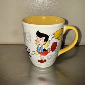 Disney Store Authentic Pinocchio & Figaro Sketch Mug